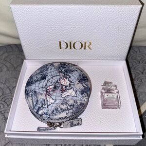 Dior Round Travel Jewelry Box/Perfume Set